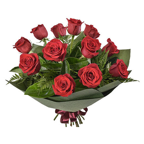 Bouquet of 12 Long Stemmed Red Roses