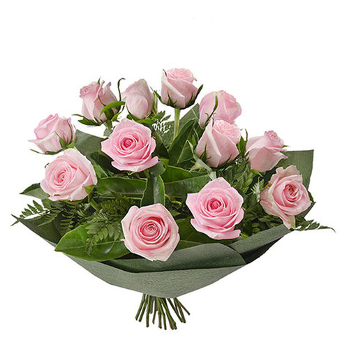 Bouquet of 12 Long Stemmed Pink Roses