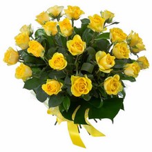 Bouquet of 24 Long Stemmed Yellow Roses