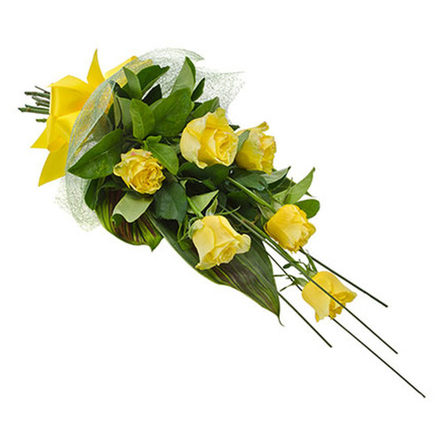 Bouquet of 6 Long Stemmed Yellow Roses