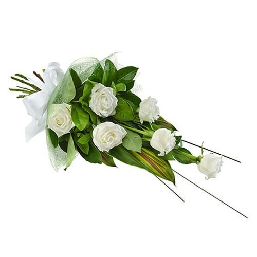 Bouquet of 6 Long Stemmed White Roses