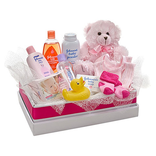 Teddy Bear with a Selection of Baby Care Goods